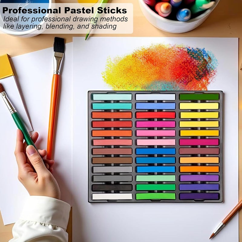 Dlicoda Professional Soft Pastel Sticks, 36 Colors Artist Chalk for Drawing, Blending, and Shading, Adult Art Supplies - Image 4